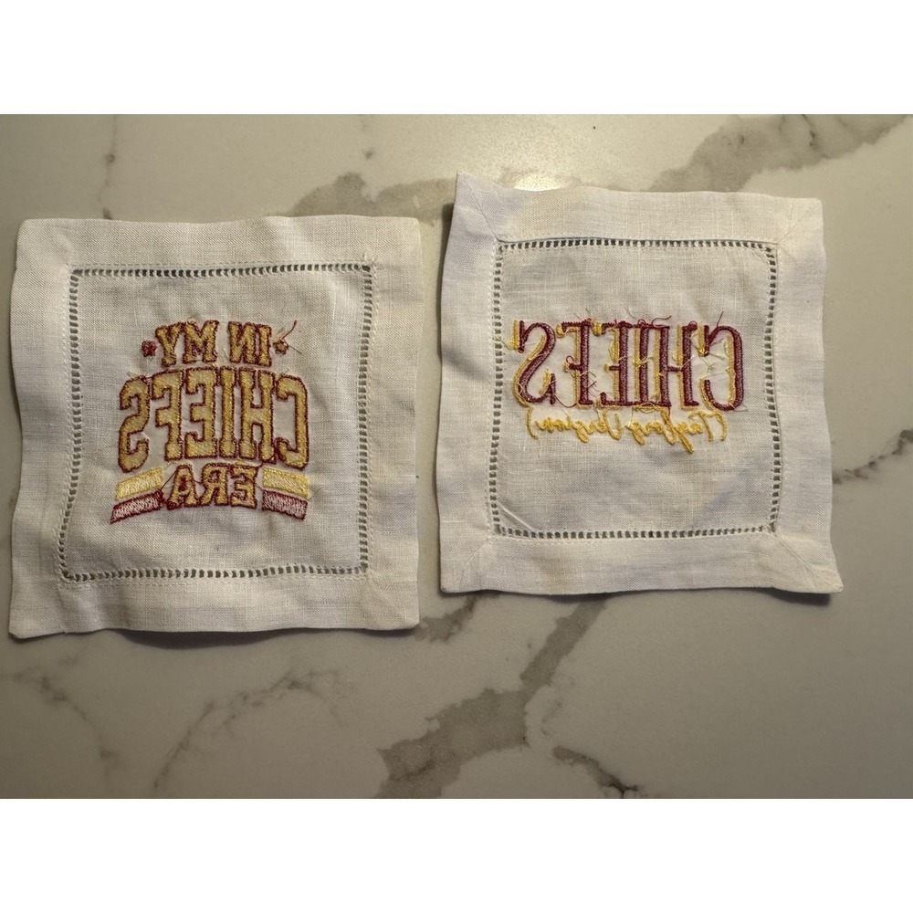 Taylor Swift Travis Kelce Engagement Cocktail Napkins Chiefs Football Tailgate - Picture 2 of 4